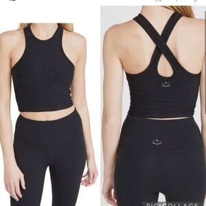 Beyond Yoga Spacedye darkest night criss cross size small tank